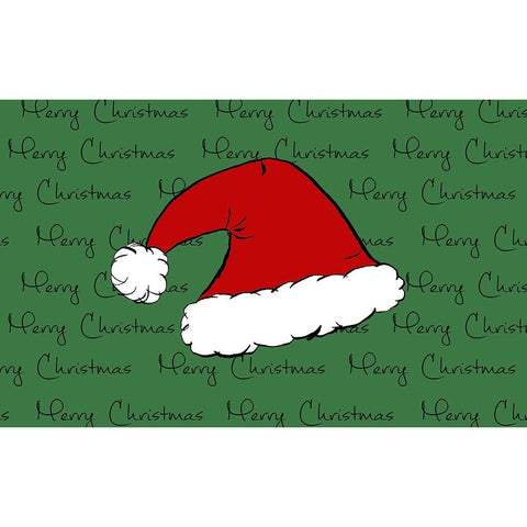 Santa Hat Black Modern Wood Framed Art Print by SD Graphics Studio
