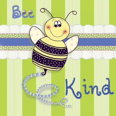 Bee Border II Black Modern Wood Framed Art Print by Metz, Andi