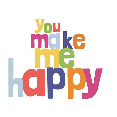 You Make Me Happy Black Modern Wood Framed Art Print by SD Graphics Studio