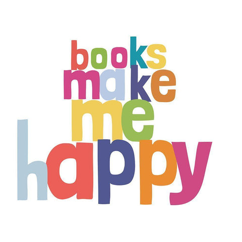 Happy Words I White Modern Wood Framed Art Print with Double Matting by SD Graphics Studio