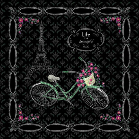 Parisian Tour I White Modern Wood Framed Art Print with Double Matting by Metz, Andi