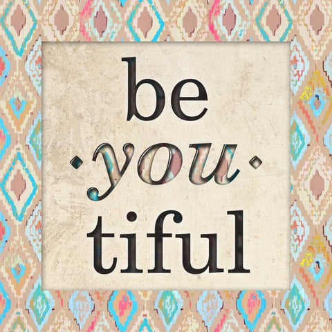 Be You Tiful White Modern Wood Framed Art Print by Biscardi, Nicholas