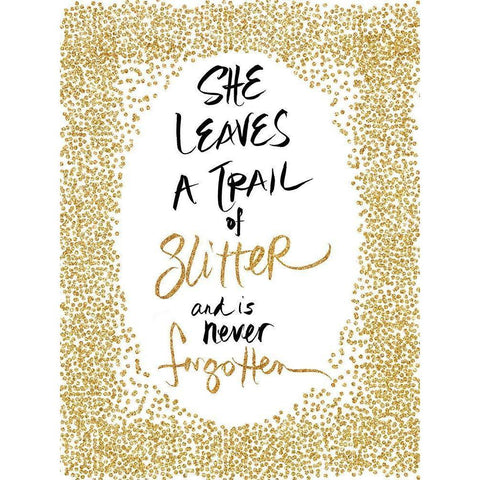 Trail of Glitter White Modern Wood Framed Art Print by SD Graphics Studio