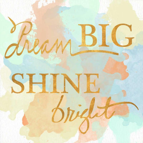Dream Big and Work Hard Watercolor I Gold Ornate Wood Framed Art Print with Double Matting by Studio, Sd Graphics