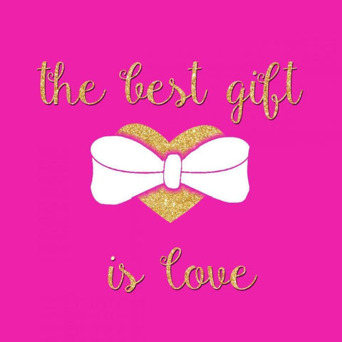 The Best Gift is Love White Modern Wood Framed Art Print by Studio, Sd Graphics