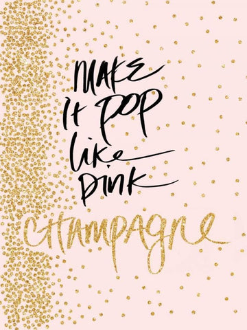 Make it Pop like Pink Champagne Black Ornate Wood Framed Art Print with Double Matting by Studio, Sd Graphics