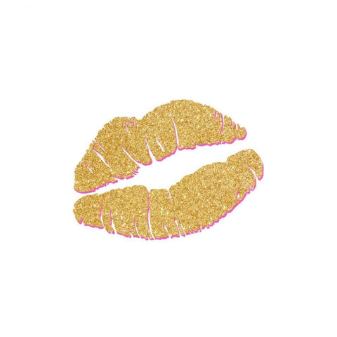 Gold Kiss White Modern Wood Framed Art Print with Double Matting by Studio, Sd Graphics