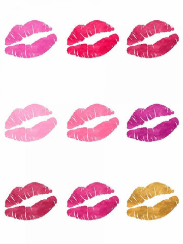 Luscious Lips Black Ornate Wood Framed Art Print with Double Matting by Studio, Sd Graphics