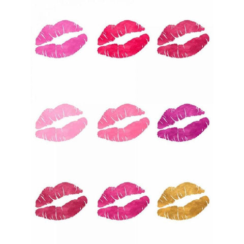 Luscious Lips Gold Ornate Wood Framed Art Print with Double Matting by Studio, Sd Graphics
