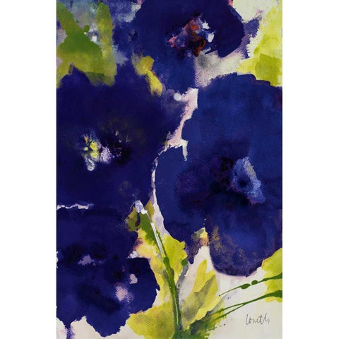 Dark Violetti Flowers I White Modern Wood Framed Art Print by Loreth, Lanie