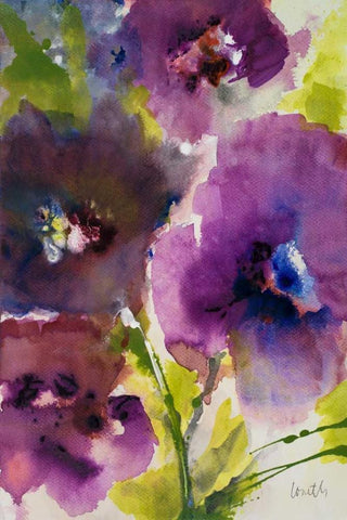 Violetti I Black Ornate Wood Framed Art Print with Double Matting by Loreth, Lanie