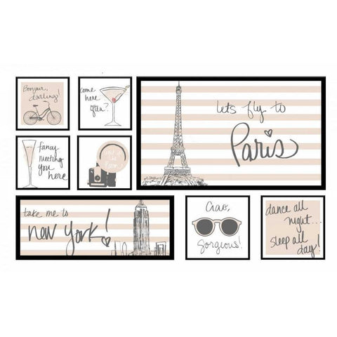 Travel Pack Neutral Black Modern Wood Framed Art Print with Double Matting by Biscardi, Nicholas