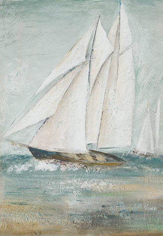 Cape Cod Sailboat Vertical White Modern Wood Framed Art Print with Double Matting by Pinto, Patricia