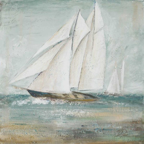 Cape Cod Sailboat I Black Modern Wood Framed Art Print by Pinto, Patricia