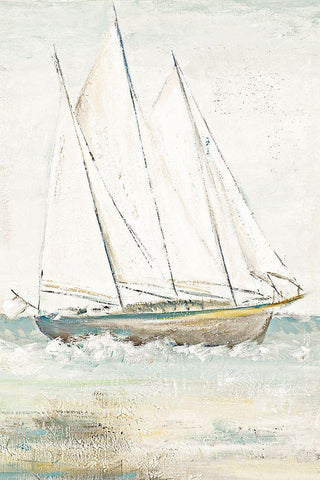 Cape Cod Sailboat II Black Ornate Wood Framed Art Print with Double Matting by Pinto, Patricia