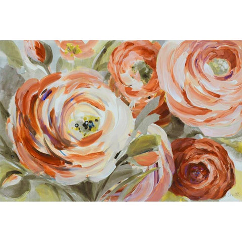 Ranunculus Naranja White Modern Wood Framed Art Print by Loreth, Lanie