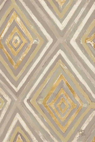 Neutral Ikats Black Ornate Wood Framed Art Print with Double Matting by Pinto, Patricia