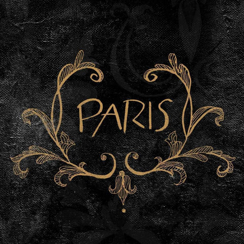 Elegant Paris Gold I Black Modern Wood Framed Art Print by Baliko, Linda