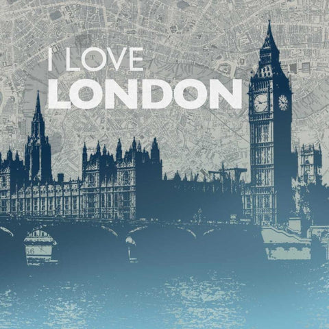 City Love I Black Ornate Wood Framed Art Print with Double Matting by Meneely, Dan