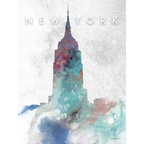 Empire White Modern Wood Framed Art Print by Meneely, Dan