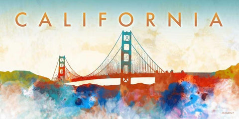 California Gate White Modern Wood Framed Art Print with Double Matting by Meneely, Dan