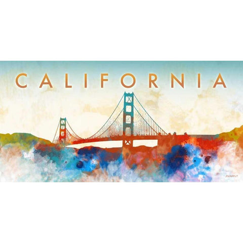 California Gate Gold Ornate Wood Framed Art Print with Double Matting by Meneely, Dan