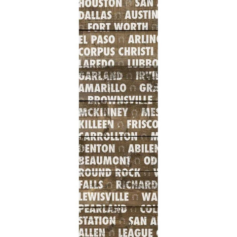 Texas Wood Type Black Modern Wood Framed Art Print by Meneely, Dan
