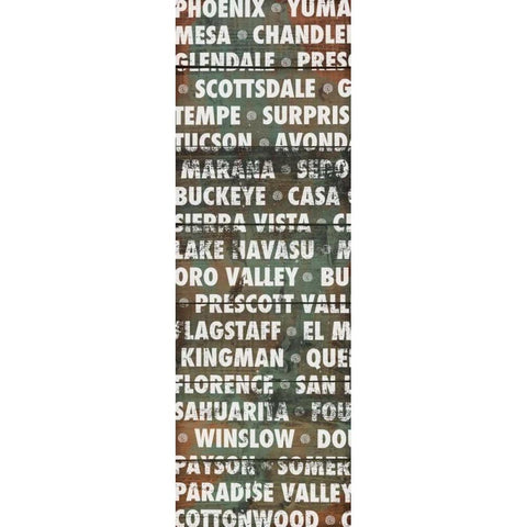 Phoenix Wood Type Black Modern Wood Framed Art Print with Double Matting by Meneely, Dan