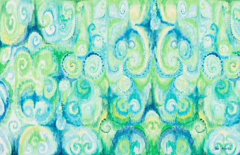 Emerald Abstract White Modern Wood Framed Art Print with Double Matting by Gaynor, Janice