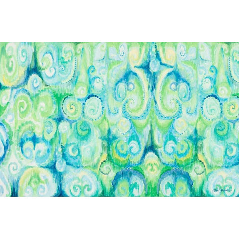 Emerald Abstract Black Modern Wood Framed Art Print by Gaynor, Janice