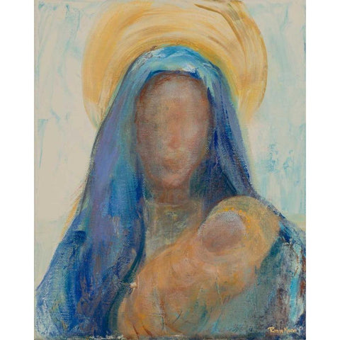 Mother and Child I White Modern Wood Framed Art Print by Maria, Robin