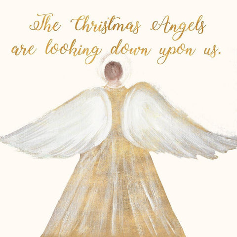 Christmas Angel Black Modern Wood Framed Art Print by Maria, Robin