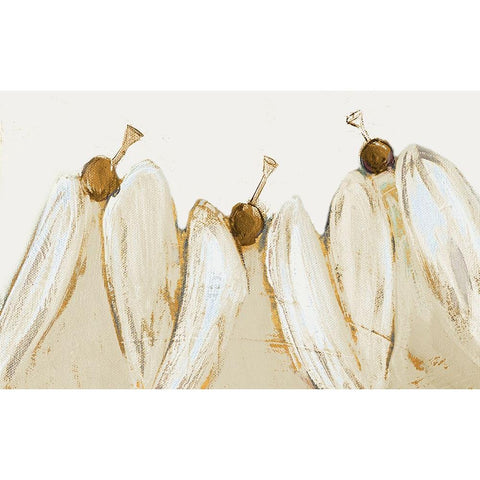 Golden Trumpeting Angels Black Modern Wood Framed Art Print with Double Matting by Maria, Robin