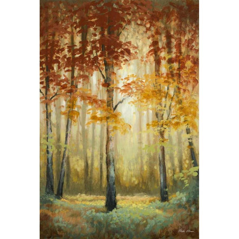Woodland Glow II Gold Ornate Wood Framed Art Print with Double Matting by Marcon, Michael
