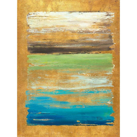 The Palette in Gold White Modern Wood Framed Art Print by Pinto, Patricia