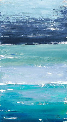 The Blue Palette White Modern Wood Framed Art Print with Double Matting by Pinto, Patricia