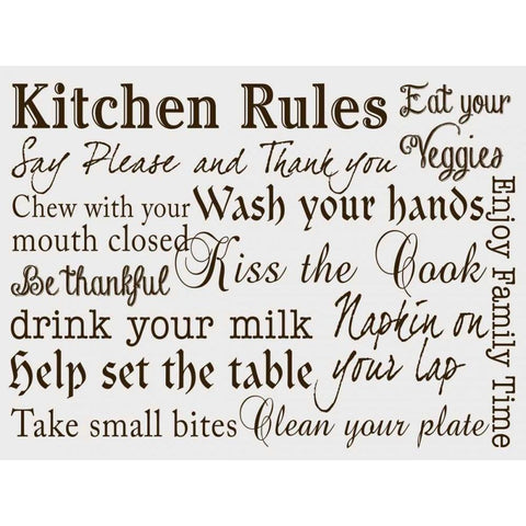 Kitchen Rules III White Modern Wood Framed Art Print by Studio, Sd Graphics