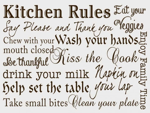 Kitchen Rules III White Modern Wood Framed Art Print with Double Matting by Studio, Sd Graphics