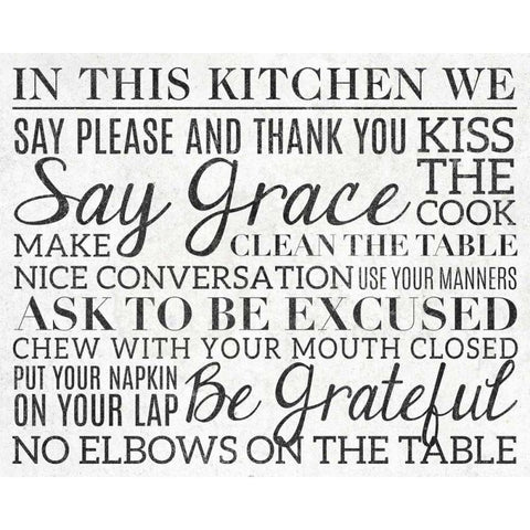 Kitchen Rules I Gold Ornate Wood Framed Art Print with Double Matting by Studio, Sd Graphics