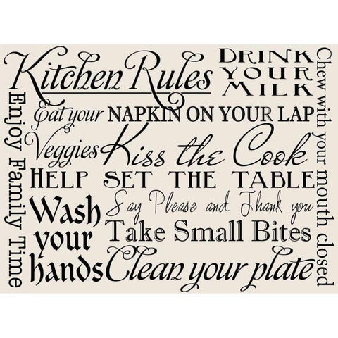 Kitchen Rules IV Black Modern Wood Framed Art Print with Double Matting by Studio, Sd Graphics