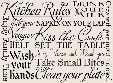 Kitchen Rules IV Black Ornate Wood Framed Art Print with Double Matting by Studio, Sd Graphics