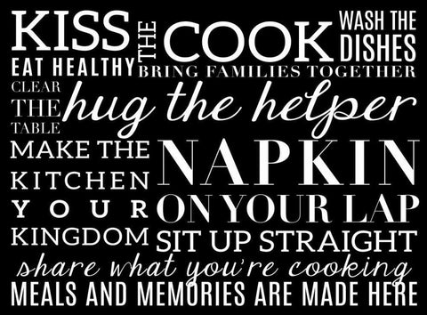 Kitchen Rules V White Modern Wood Framed Art Print with Double Matting by Studio, Sd Graphics