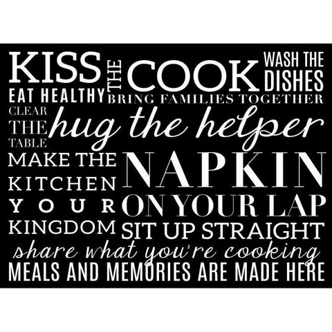 Kitchen Rules V Black Modern Wood Framed Art Print with Double Matting by Studio, Sd Graphics