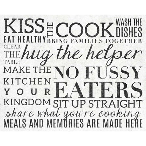Kitchen Rules II White Modern Wood Framed Art Print by Studio, Sd Graphics