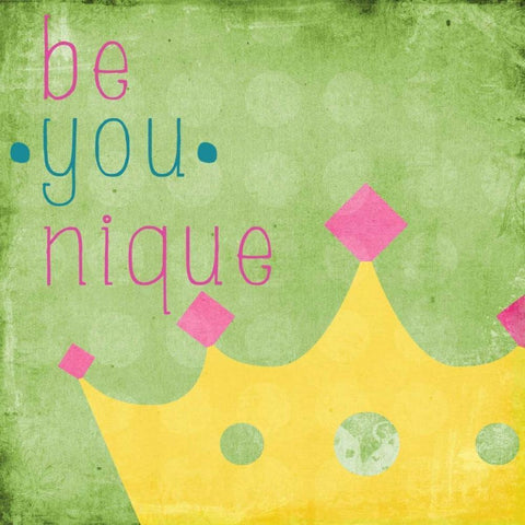 Be You Crown II White Modern Wood Framed Art Print with Double Matting by Sundance Graphics