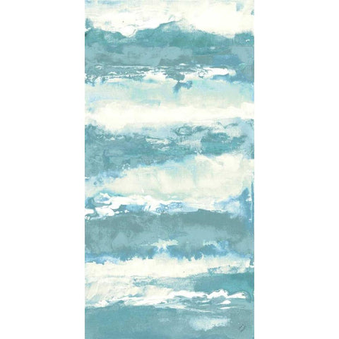 Soft Sea Azure I Black Modern Wood Framed Art Print with Double Matting by Loreth, Lanie