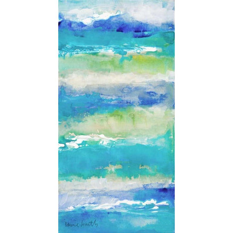 Sea Azure I Black Modern Wood Framed Art Print with Double Matting by Loreth, Lanie