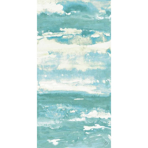 Soft Sea Azure II Black Modern Wood Framed Art Print with Double Matting by Loreth, Lanie