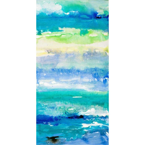 Sea Azure II White Modern Wood Framed Art Print by Loreth, Lanie