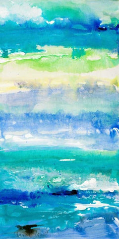 Sea Azure II White Modern Wood Framed Art Print with Double Matting by Loreth, Lanie